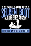  Wir sitzen alle im selben Boot: Kariertes DIN A5 Notizbuch Notizheft für Ruderer und Wassersportler