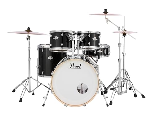 Pearl EXX725/C 5-Piece Export Standard Drum Set with Hardware - Jet Black