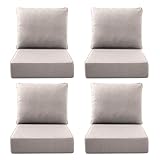 Opohoro Luxury Outdoor Seat Cushion Set-22 x 24 x 6 Inch Outdoor Chair Cushions with Water Resistant & Removable Cover Outdoor Cushions for Patio Furniture Chair Sofa Couch
