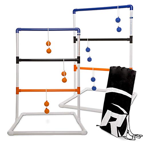 Rally and Roar Ladder Toss - Ladder Ball Toss Game - PREMIUM & CLASSIC Versions Available - For Adults, Family - Outdoor Ladders Set with Canvas Bag, Weighted Bolos, and Sand Weighted PVC Piping