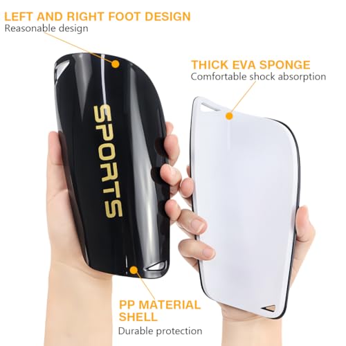 Image of Proberos Football Shin Guard & Socks Set for Kids, Light Weight & Breathable Socks, EVA Protective Cushion Shin Pads for for Football Games Matches, Training, Basketball, Baseball, Running, Size M