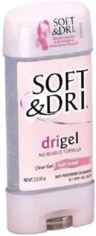 Soft and Dri Anti-Perspirant Deodorant Clear Gel, Soft Scent, 3 Count
