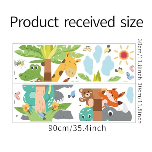 Vinilo decorativo animales caricatura safari jungla para niños miniatura 2