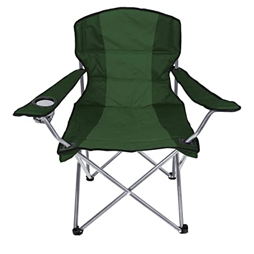 INDA-Exclusiv Silla plegable para camping, con soporte para bebidas y bolsa, color verde Cover