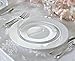 OCCASIONS 120 Plates Pack, Heavyweight Disposable Wedding Party Plastic Plates (7.5'' Appetizer/Dessert Plate, White & Silver Rim)