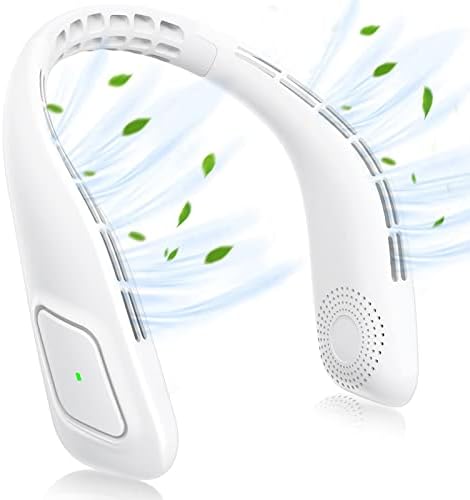 VTHW Neck Fan, Portable Neck Fan Rechargeable 4000mAh with 3 Speeds Adjustable, Personal Fans for Your Neck 360° Surround Cooling for Outdoor Indoor