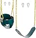 E EVERKING High Back Full Bucket Toddler Swing and Heavy Duty Swing Seat with Coated Swing Chains Combo Pack - Swing Set Accessories (2-Green)