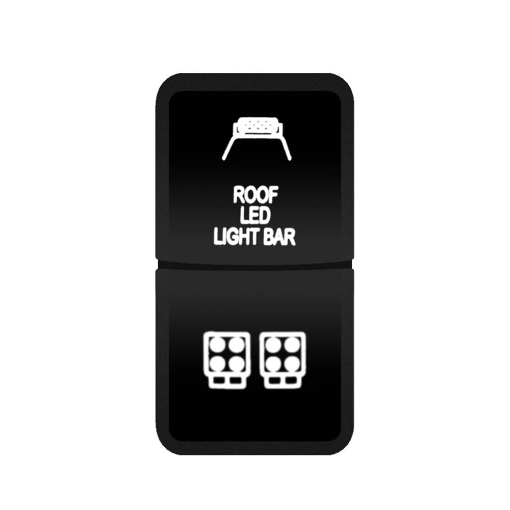 12V Led Dual Push Button Switch Fit For Toyota Prado 4Runner Fit For Landcruiser Fit For FJ Cruiser Fit For Tacoma(Roof Bar Work 1)