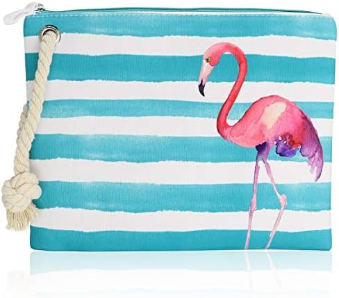 FARI Large Beach Bag, Travel Twine Beach Tote Bags, Canvas Shoulder Tote Handbag-Top Zipper Closure