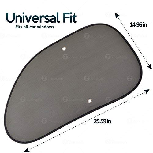 Zone Tech Mesh Side Window Sun Shades - 2-Piece Premium Quality Car Pop-Up Mesh Side Window Sunshade #TOP2