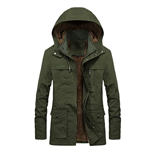 Parka d'hiver homme polaire militaire verte grande taille XXXL
