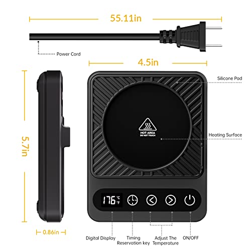 Misby Coffee Mug Warmer, Coffee Warmer For Desk With 6 Temp Settings, 8H Auto Shut Off Coffee Cup Warmer 12H Timer, Smart Coffee Warmer Plate Keeps Hot, Fresh For Coffee, Tea, Milk, Beverage,Black #TOP6