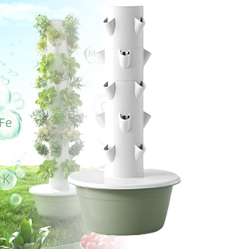 LADECNERHT Tour Hydroponique Potager Vertical Culture Hors Sol Verte ET Saine Kit de Système de Culture Hydroponique Tour avec Pompe Convient Aux Amateurs de Jardinage Hydroponique,green-5-Layers