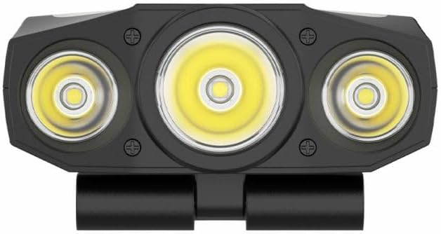 Prism CLAYMORE CLP-2000BK lantern with its LED lights illuminated, showing bright output.