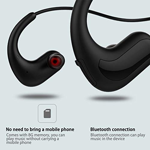 yasoe Auriculares InaláMbricos IPX8 S1200 Auriculares de NatacióN Impermeables Auriculares Deportivos Auriculares Bluetooth Reproductor de MP3 EstéReo 8G (Negro)