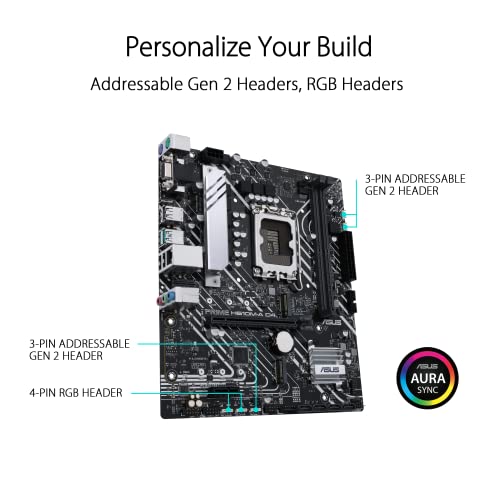 ASUS PRIME H610M-A WIFI Intel H610 (LGA 1700) mATX motherboard with PCIe 4.0, dual M.2 slots, DDR5, Intel 1Gb Ethernet - Image 2