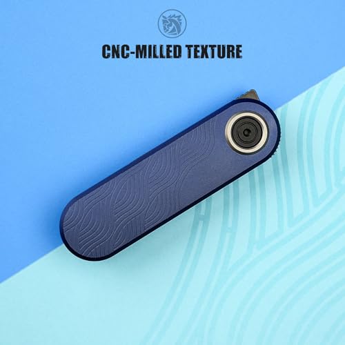 Image of Vosteed Corgi V EDC Pocket Knife - 2.36 inch 14C28N Black Stonewash Blade - Patented Vanchor Lock, Dark Slate Blue Aluminum Handle - Camping, Hunting Knives - A3723