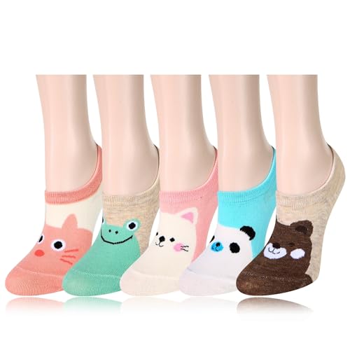 Image of Benefeet Sox Funny No Show Socks Womens Girls Fun Animals Novelty Low Cut Socks Cute Crazy Sock Non Slip Christmas Gifts