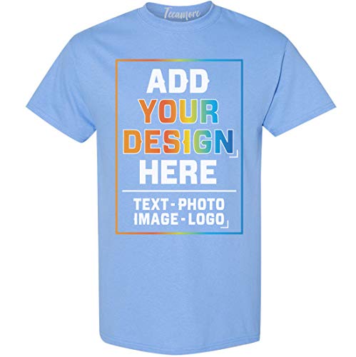 Custom T Shirt Men Women Add Your Own Design Picture Photo Text Personalized T-Shirt Carolina Blue