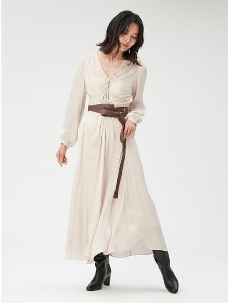 Amazon.co.jp: [フレイ アイディー] レザーベルトツイストワンピース  