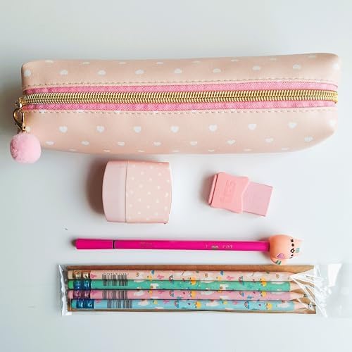 Kit Volta às Aulas Corações Rosa– Gatinho