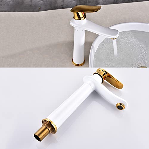 Grifo de baño monomando dorado para renovar lavabos con diseño retro 6