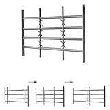 Melko Fenstergitter ausziehbar Einbruchschutz 600 x 500-600 mm Fenstersicherung Einbruchsicherung