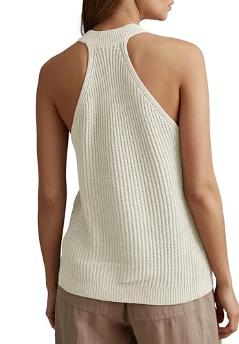 Image of Womens Button-Front Sweater Vest Top V Neck Sleeveless Knit Tank Fitted Halter Raceback Cardigan Vest