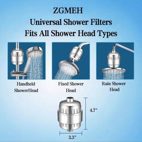 Image of Showerhead Filters with 2 Pack Cartridges, Hard Water Softener, 99% Remove Chlorine, Heavy Metals and Harmful Impurities, High Output Filters for Improving Skin & Hair, Chrome Finish