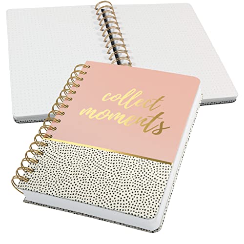 SIGEL JN601 Spiralblock A5 dotted Notizblock Bullet Journal Jolie, dickes 120g Papier, 240 Seiten, rosa/weiß, vegan, aus nachhaltigem Papier hergestellt