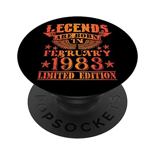 Cumpleaños Febrero 1983 Edición Limitada Regalo February PopSockets PopGrip Intercambiable