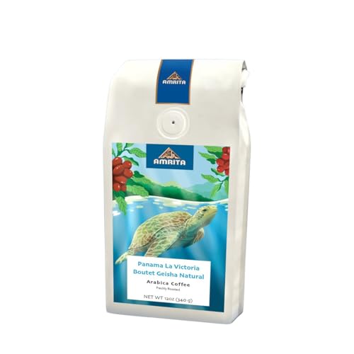 Panama La Victoria Boutet Geisha Natural - Roasted by Amrita Certified Pure - Freshly Ground Coffee - 12 Ounce Bag