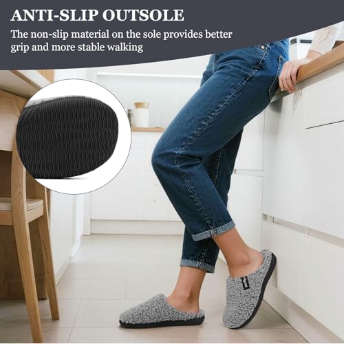 ERGOfoot Arch Support Orthopedic Slippers for Plantar Fasciitis, Sherpa Fleece Clog Style -Machine Washable Non-Slip Indoor Outdoor House Slippers for Women& Men4