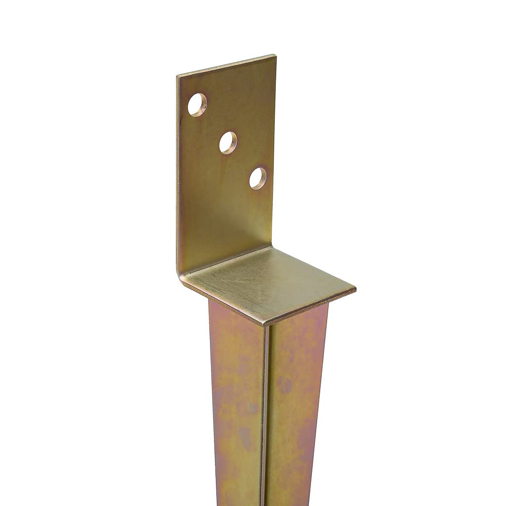 6-er Set L Einschlaghülse Pfostenträger 700mm zum Einschlagen Anker Gold
