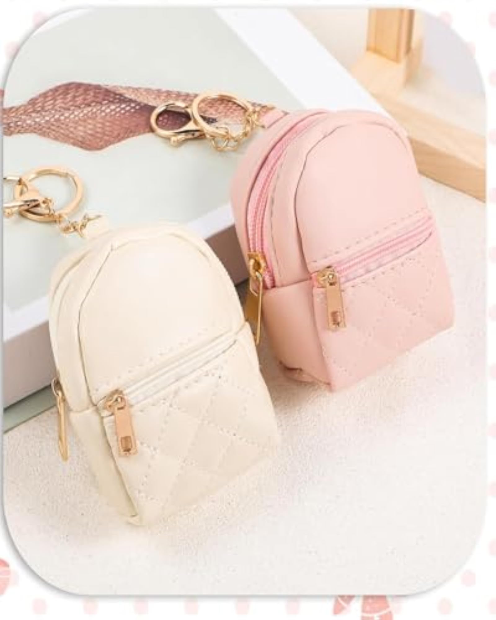 2PCS Miniature Bag Keychain Set, Fashionable Tiny Bags for Keys