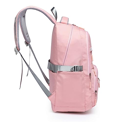 Mochila Reforçada Feminina Espaçosa Bolsa Escolar Notebook Faculdade (Rosa)