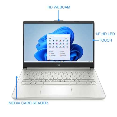 Hp 14" Hd Led Touchscreen Laptop, Amd Ryzen 3 3250U Up To 3.5Ghz, 8Gb Ddr4, 128Gb Ssd, Bluetooth, Wi-Fi, Hd Webcam, Hd Audio, Media Card Reader, Usb 3.1-C, Hdmi, Windows 10, 64Gb Abys Micro Sd Card #TOP3
