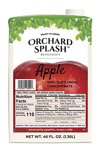 Orchard Splash 46oz Ready to Drink Juice (12 Aseptic Cartons per Case) (Apple 100%)