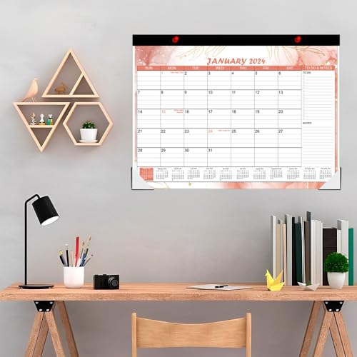 2024 Desk Calendar - 12 Months Calendar from January 2024 - December 2024, 17" x 12" Desk Calendar with to-do List, Watercolor - Thumbnail 6