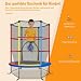 COSTWAY Ø165cm Gartentrampolin mit Sicherheitsnetz, Trampolin bis 135KG belastbar, Indoor-/Outdoortrampolin für Kinder ab 3 Jahre (Bunt, Ø165x191cm)