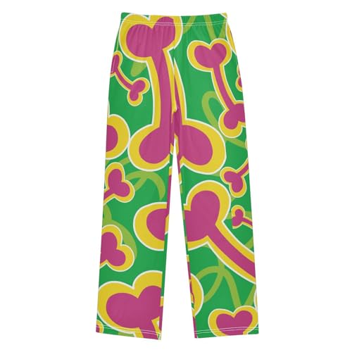 Dog Bone Boys Pants Boys Athletic Pants Long Pant for Boy with Pockets Wide-Leg Size 6-14Y