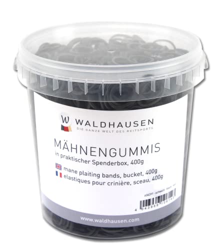 Caoutchoucs de crinière Waldhausen noirs 400g pour éviter les élastiques cassants
