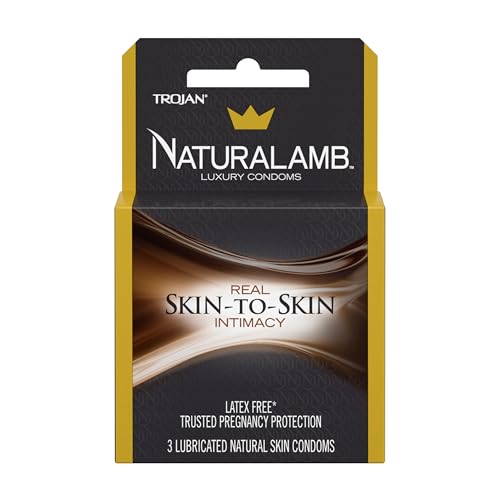 Trojan NaturaLamb Latex Free Luxury Lubricated Condoms, 3 Count