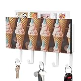Premium Pu Leather & Wooden Design: Made Of Durable Pu Leather And Smooth Wood Frame, This Key Holder Is Both Elegant And Sturdy. Equipped With 5 Strong And Durable Plastic Hooks For Durability.