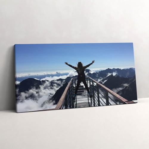 Tableaux 120x60cm Femme Tatras Slovaquie - Peinture murale d'art contemporain pour salon chic