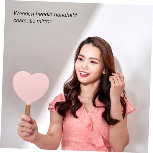 Espejo de maquillaje portátil con forma de corazón miniatura 4