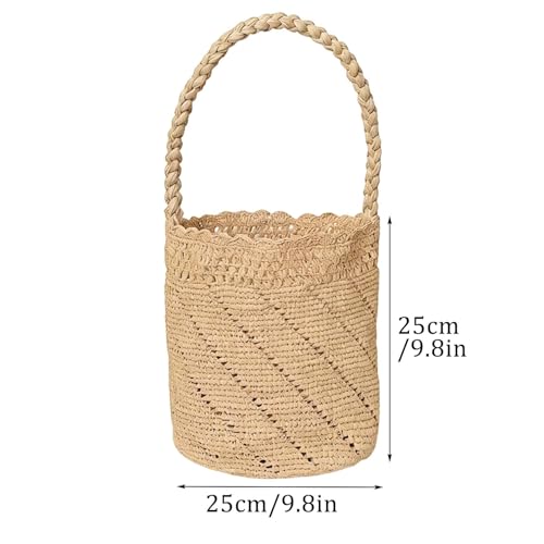 Sac en paille raphia haut de gamme au design de panier osier chic