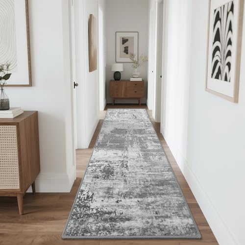 HOMORE 2x8 Runner Rug for Hallway Gray Long Runner Rugs for Bedroom