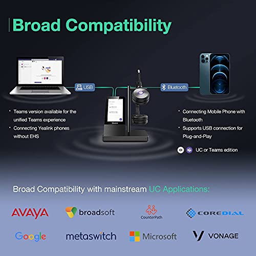Yealink Wireless Headset With Busylight Wh66 Blt60 Bluetooth With Microphone Dect Headset For Computer Pc Headset For Office Voip Sip Ip Phone Teams Certified Workstation For Uc Communication #TOP5