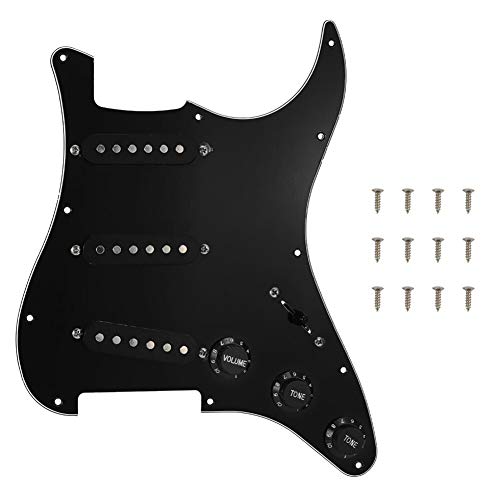 Pickguard précâblé 3 plis SSS pour guitare électrique Noir - Les Beatles, Paul McCartney, John Lennon, RIngo Starr, George Harrison Pickguard précâblé 3 plis SSS pour guitare électrique Noir – Image 4